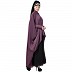 Designer Shirt style Kaftan with inner abaya- Purple-Black